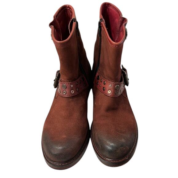 Vintage Foundry Co. Women's Miriam Suede Moto Boot Women's Size 7 Red - Picture 2 of 8